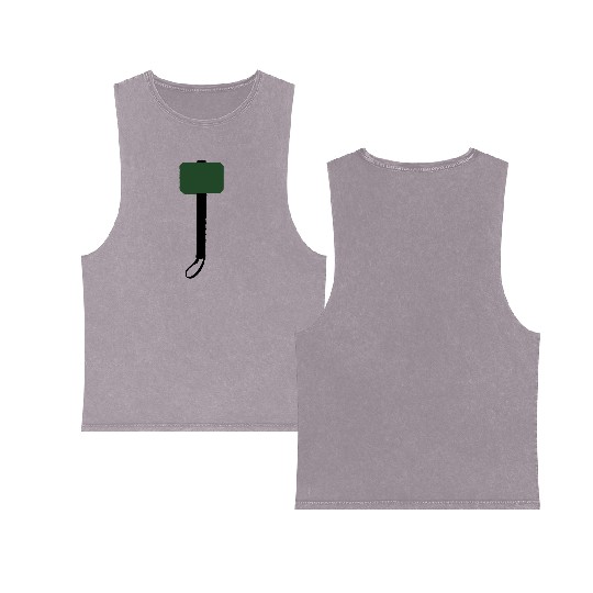 Thor Hammer Silhouette Double Sided Mineral Wash Tank Tops