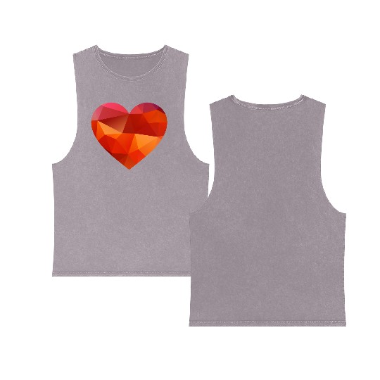 valentines day heart Double Sided Mineral Wash Tank Tops