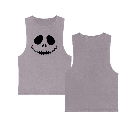 Halloween - Horror - Mask - Skull Double Sided Mineral Wash Tank Tops