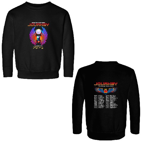 Discover Journey 2024 Tour Freedom Double Sided Sweatshirts, Journey Freedom Tour 2024 Double Sided Sweatshirts, Journey With Toto 2024 Concert Double Sided Sweatshirts, Toto Concert Double Sided Sweatshirts Fans Music Band