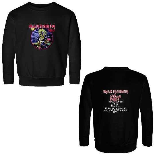 Iron Maiden Killer World Tour 1981 Double Sided Sweatshirts Double Sided