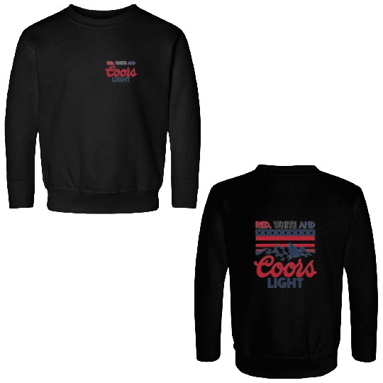 Red White and CCOORS Light Unisex Double Sided Sweatshirts, 4th of July Double Sided Sweatshirts, Independence Day Double Sided Sweatshirts, USA Day Double Sided Sweatshirts