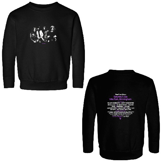 Black Sabbath Back to the Beginning 2025 Double Sided Sweatshirts Ozzy Osbourne Logo Black Double Sided Sweatshirts
