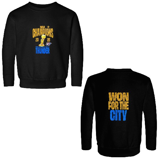Oklahoma City Thunder 2025 Champions Double Sided Double Sided Sweatshirts