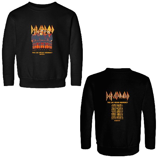 Def Leppard Las Vegas 2026 Merch Double Sided Sweatshirts Photo Residency 2026 Tour Schedule Double Sided Sweatshirts