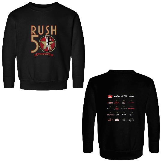 Rush R50 Tour 2026 Double Sided Sweatshirts Rush Band Concert Double Sided Sweatshirts Vintage Rock Music Unisex Double Sided Sweatshirts