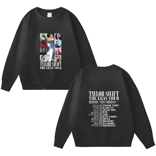 Discover Two Sided Eras Tour Concert Double Sided Sweatshirts, Long Live Double Sided Sweatshirts, Concert Outfit, Her Song Lyric Double Sided Sweatshirts,Eras Tour Double Sided Sweatshirts, TS Merch Double Sided Sweatshirts,Eras Tour Movie Double Sided Sweatshirts