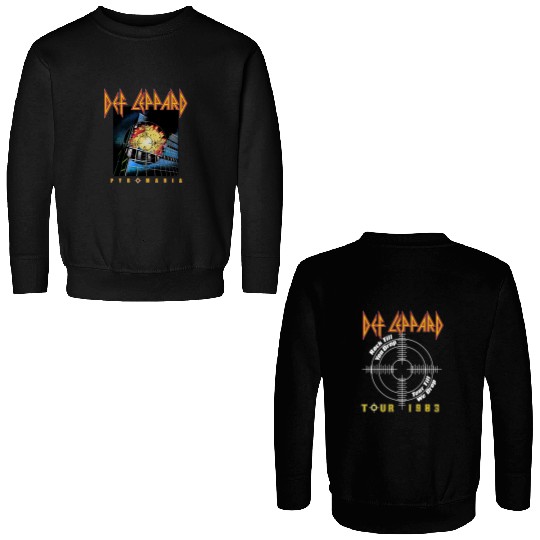 Vintage 1983 Def Leppard Pyromania Tour Concert Rock Band Double Sided Sweatshirts | Double-sided Cotton Printed Double Sided Sweatshirts | Music Concert Outfit