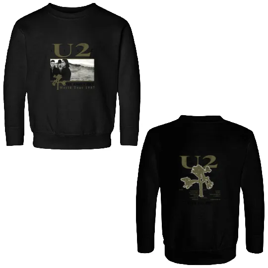 U2 The Joshua Tree World Tour Live 1987 Double Sided Sweatshirts