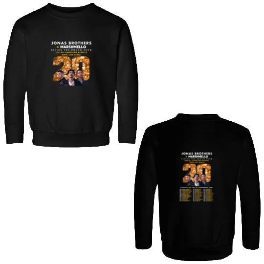 2025 Jonas Brothers Living The Dream Tour Double Sided Sweatshirts, Marshmello 2025 Tour, Jonas Brothers Fan Gift, Jonas Brothers Merch, Jonas Brothers Double Sided Sweatshirts