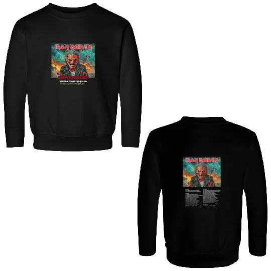 Iron Maiden Tour 2025-26 Double Sided Sweatshirts, Run for Your Lives Tour 2025 with Tour Dates, Unisex Double Sided Sweatshirts Heavy Metal