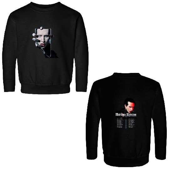 2025 Marilyn Manson Concert, Marilyn Manson North American Spring Tour 2025 Double Sided Sweatshirts, Marilyn Manson Fan Double Sided Sweatshirts, Marilyn Manson Spring Tour Merch