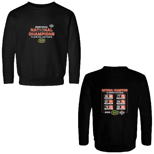 HOT Florida Gators 2025 Men's Basketball National Champions Double Sided Sweatshirts For Fan Blue