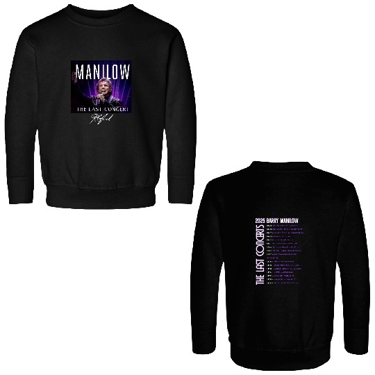 Manilows The Last Concerts 2025 Tour Black All Size Double Sided Sweatshirts, fan gift