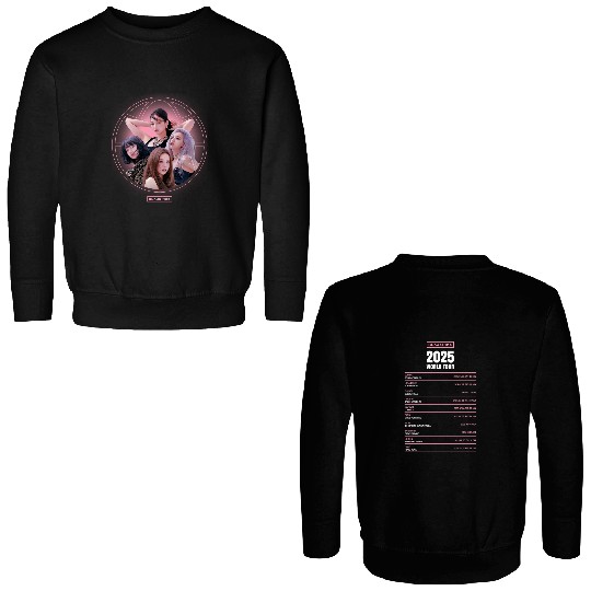 2025 Concert Double Sided Sweatshirts, Black World Tour 2025 Double Sided Sweatshirts