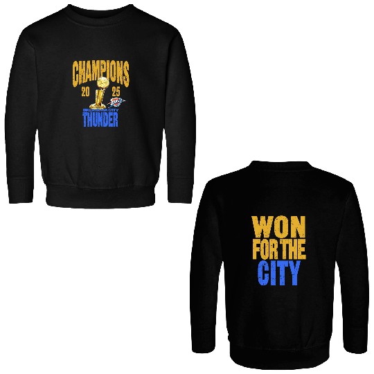 Oklahoma City Thunder 2025 Champions Double Sided Sweatshirts, Thunder SGA Double Sided Sweatshirts, OKC Basketball Double Sided Sweatshirts