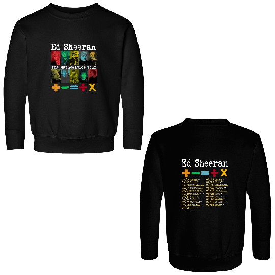 Ed Shee Mathematics Tour 2024 Cotton Double Sided Sweatshirts, Ed Shee Concert 2024 Double Sided Sweatshirts, Music Tour 2024 Double Sided Sweatshirts,  Harajuku Hip Hop O-Neck Short Sleeve Double Sided Sweatshirts