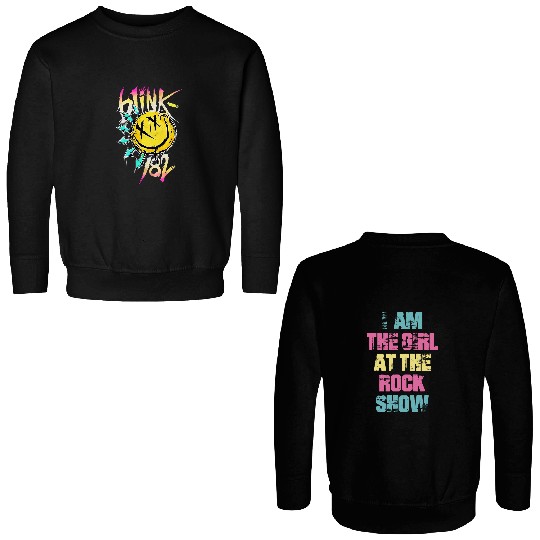 B182 Comfort Colors Double Sided Sweatshirts, I'm the Girl At The Rock Show Double Sided Sweatshirts, Arrow Smiley Retro Double Sided Sweatshirts, Vintage Blinks Double Sided Sweatshirts, Punk Rock Double Sided Sweatshirts