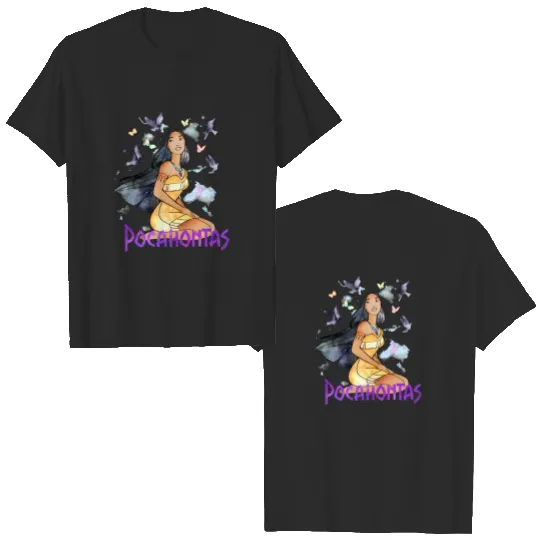 Disney Pocahontas Watercolors Of The Wind Graphic Double Sided T Shirts