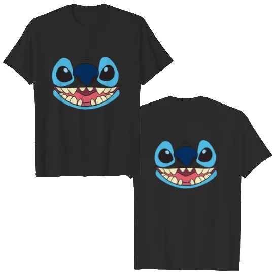 Disney Lilo & Stitch Big Face Stitch, Cute Disney Fan Club Double Sided T Shirts