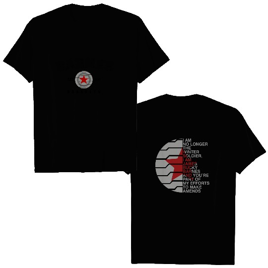 Vintage Winter Soldier Double Sided T Shirts, BUCKYY Superhero Double Sided Double Sided T Shirts