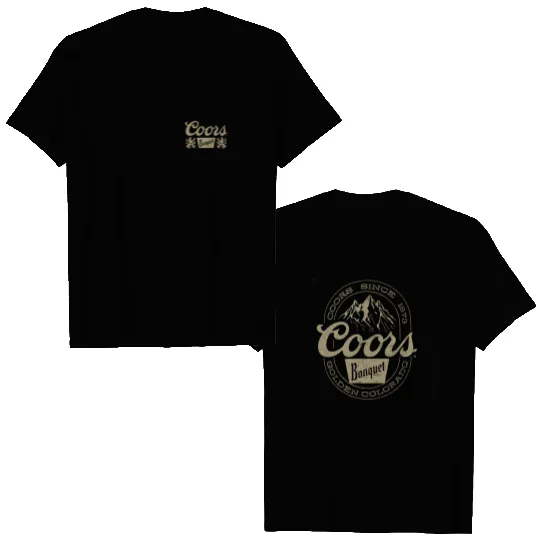 CCOORS Banquet Unisex Double Sided T Shirts - Retro Logo & Mountain Graphics for Men, Women