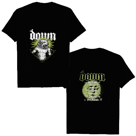 DOWN Heavy Metal Phil Anselmo Band 2025 Sold Out WOLF Lrg NEW Concert Tour Double Sided T Shirts