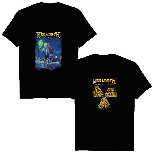Official Megadeth Double Sided T Shirts Rust in Peace 30th Anniversary Mens Rock Metal Black