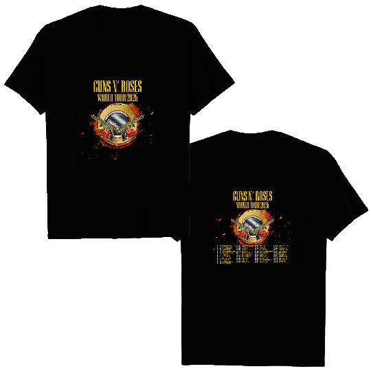 Guns And Roses World Tour 2026 Schedule Tour Dates T-Shirt