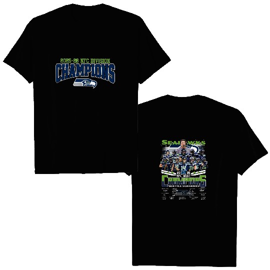 Seattle Seahawks 2025-26 NFC Division Champions Two Double Sided T Shirts, Gift For Fans