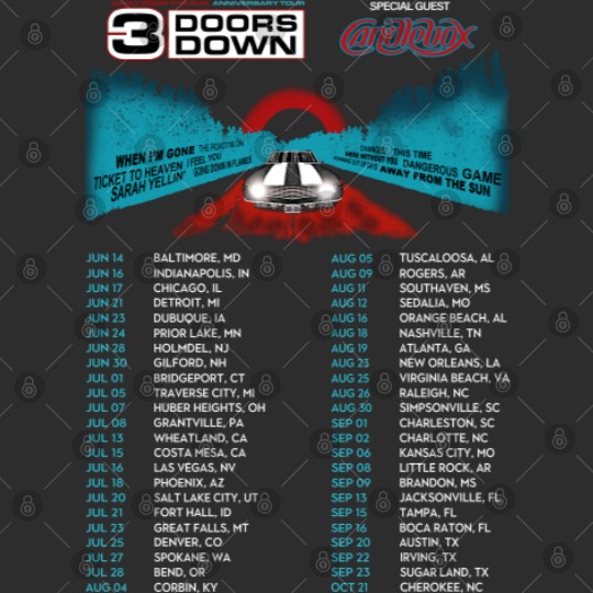Doors Down Band  Away From the Sun Anniversary Tour 2023 Shirt