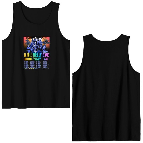 Discover Where The Party At Tour Ja Rule 2025 Double Sided Tank Tops, Nelly and Eve Double Sided Tank Tops