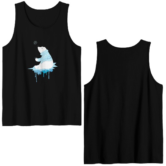 Polar bear with snowflakes Double Sided Tank Tops