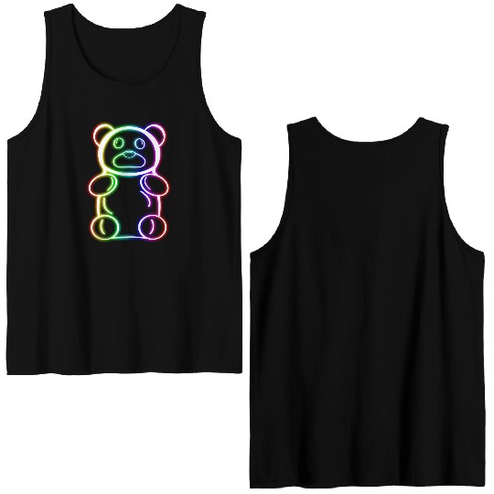 Neon Rainbow Gummy Bear Double Sided Tank Tops