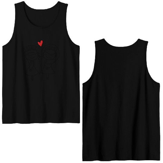gay couple Double Sided Tank Tops