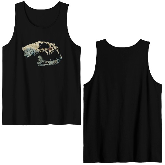 cat skull Double Sided Tank Tops