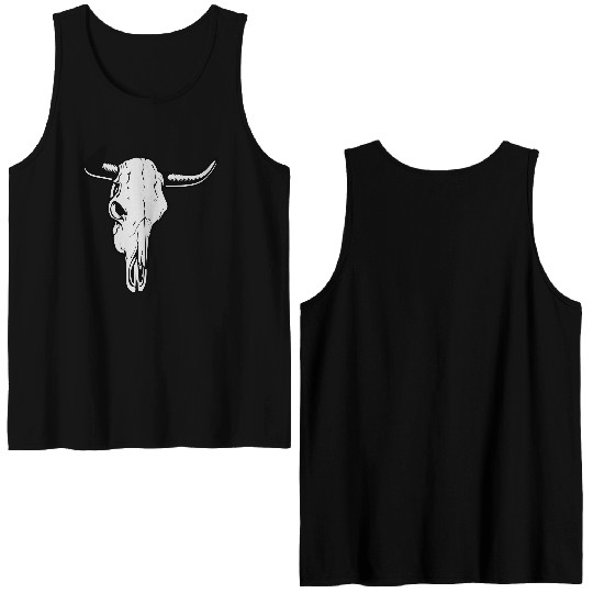 buffalo skull Double Sided Tank Tops