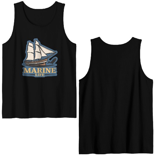 marine life logo Double Sided Tank Tops