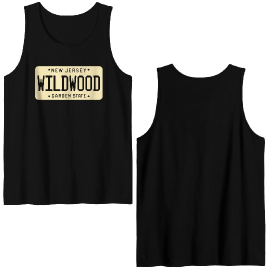 Wildwood New Jersey License Plate Double Sided Tank Tops