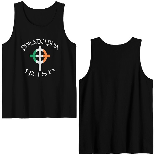 Ireland Pride Philadelphia Irish Celtic Cross Double Sided Tank Tops