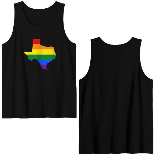 Texas Gay Pride Rainbow Flag LGBT Double Sided Tank Tops