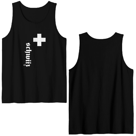 Fan Swiss Cross Switzerland New Double Sided Tank Tops