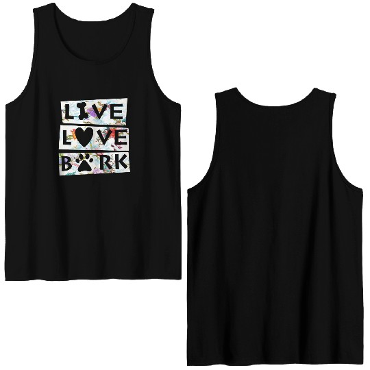 Dog Lovers Live Love Bark Double Sided Tank Tops