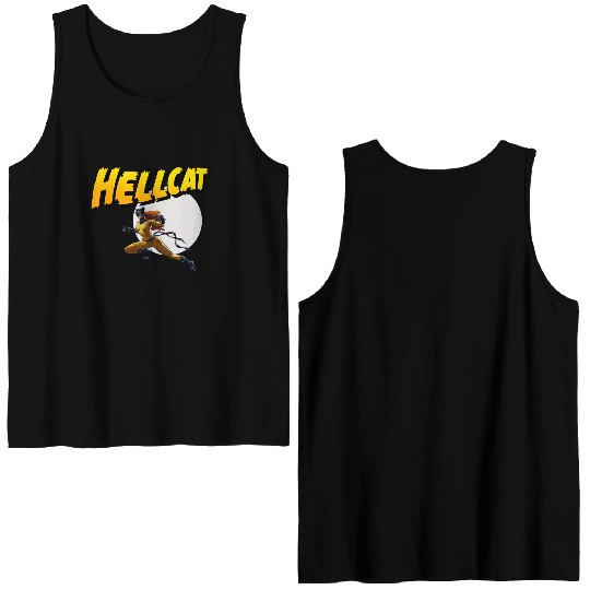 Mens Marvel Hell Cat Hella Cat Hellcat New cat Double Sided Tank Tops