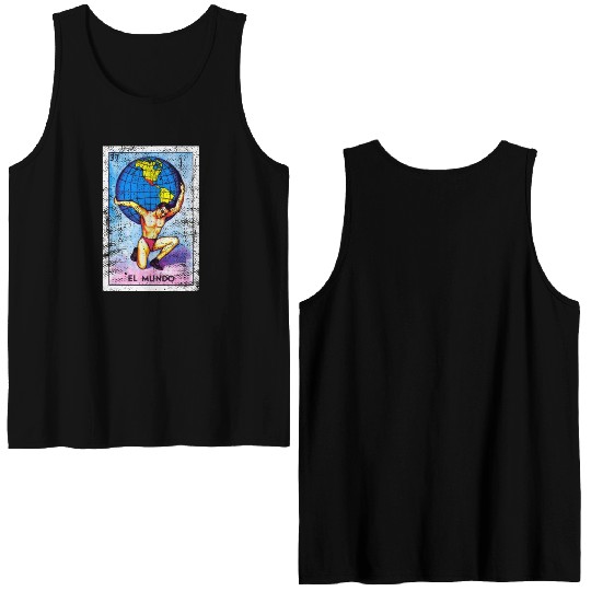 El Mundo Mexican Loteria Bingo Card Double Sided Tank Tops