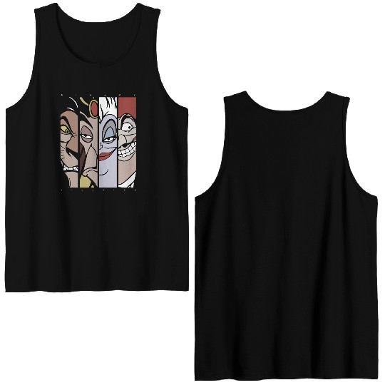 Disney Villains Lion King Hook Little Mermaid Alad Double Sided Tank Tops