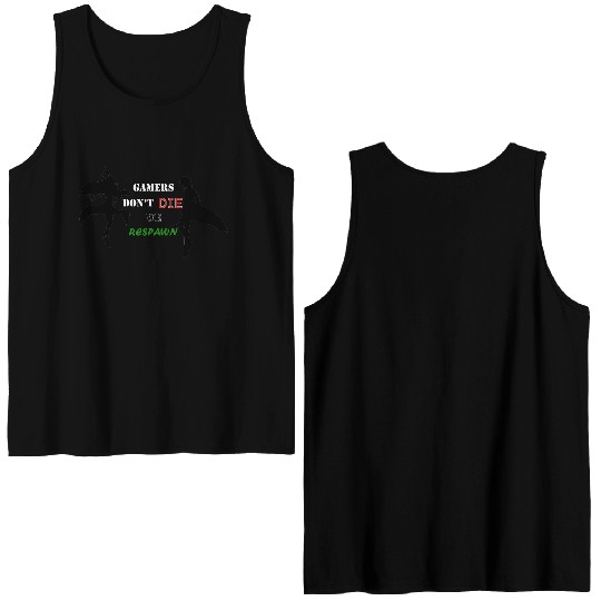 Gamers Dont Die We Respawn (SAO EDITION) Double Sided Tank Tops