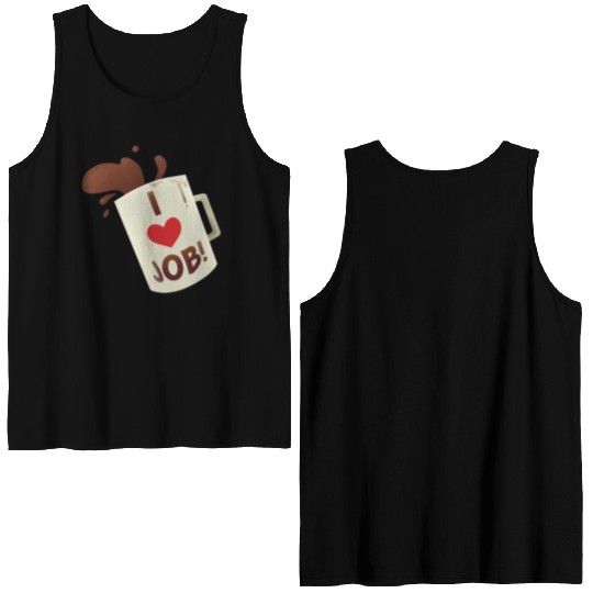 i heart job coffee mug job simulator i love job Double Sided Tank Tops