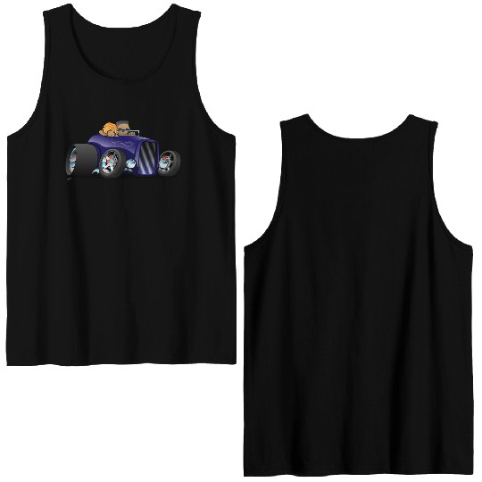 Highboy hot rod deep purple roadster Double Sided Tank Tops