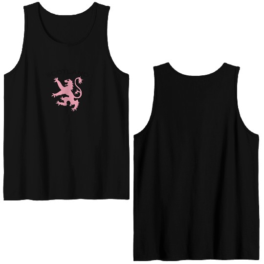 Cute Scottish rampant lion light pink Double Sided Tank Tops
